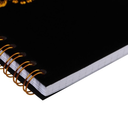 Notepad A6, 90 sheets on the crest, cage, Velvet 4, covered cardboard, embossing foil, block 70-1