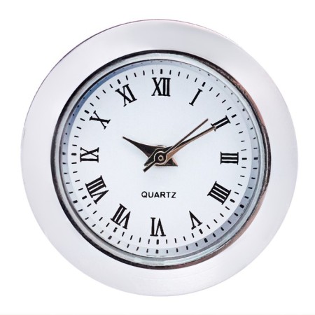 Quartz clock, D-2.5 cm, LQ377A, discrete move, silver-2