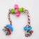 Cable toy with chewing elements "gears", up to 34 cm, up to 100 g, mix of flowers