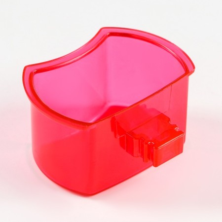 A bowl for birds with a mount to the rods 5x3.5 cm, red-2