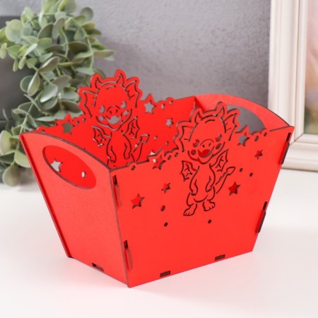Basket-jacket "Dragosh" red 18x12x14.5 cm (set of 5 parts)