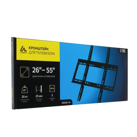 Kronstein Luazon Kron-74, for TV, fixed, 26-55 ", 25 mm from the wall, black-5