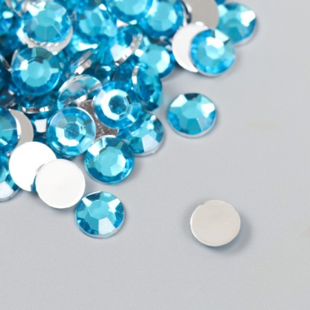 Decor for creativity plastic "Rhinestones. Blue water" set 300 pcs d = 0.8 cm-1