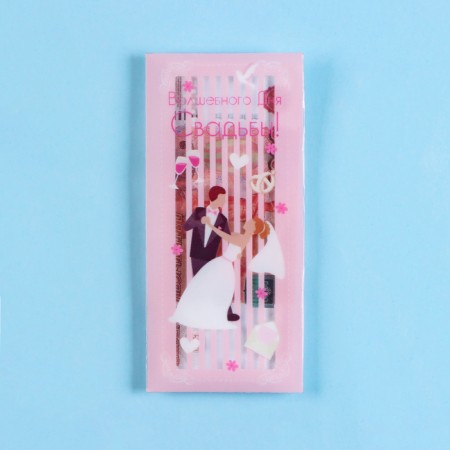 The envelope for the money "Magic Wedding Day!" Transparent PVC, 16 x 8 cm