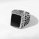 Male “ring” ring waves, black color in silver, 23 size