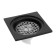 Zein gap, 100x100 mm, vertical, with a grid for hair retention, stainless steel, black