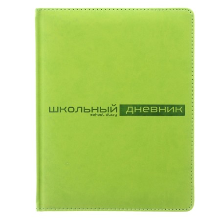 Universal diary for grades 1-11, 48 Velvet sheets, hard cover, artificial leather, thermoting, liesse, block 70 g/m2, light green