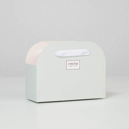 Flower box is folding, mint "happiness is waiting for you", 17 × 13 × 7 cm-1