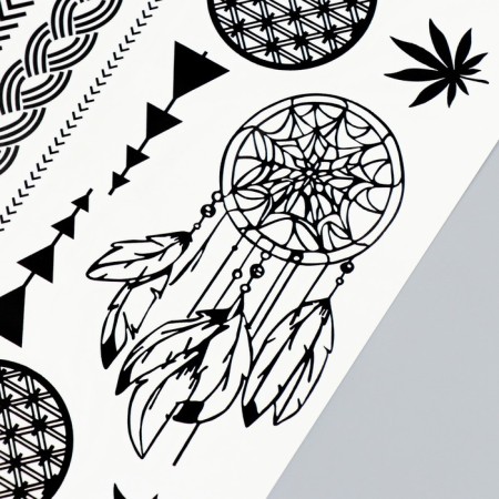 Tattoo on the body black "Dream Catcher" 21x14.8 cm-2