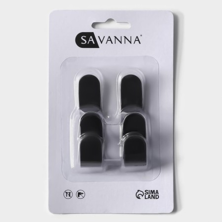 A set of metal self -adhesive hooks Savanna Black Loft Hook, 4 pcs, 2.8 × 5.5 × 1.8 cm-5