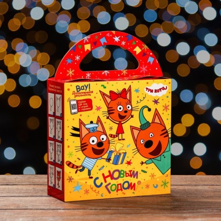 Gift Folding Box "Three Cats" 17 x 6.7 x 17.3 cm-1