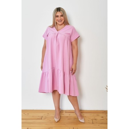 Women's dress, size 56, pink color-1