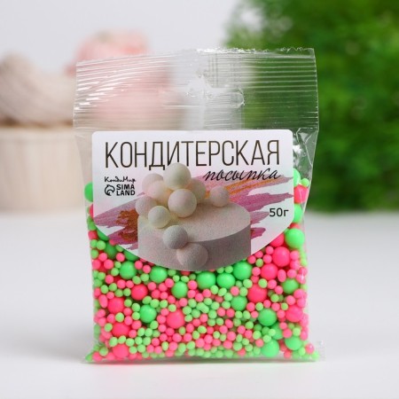 Sprinking confectionery with the effect of neon in color glaze "Pink, lime", 50 g-1