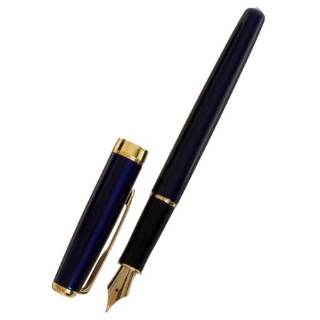Gift feathers in the leatherette case, the case is blue with gold-2
