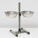 Stand with bowls, 2 x 700 ml, height 40 cm, collapsible, green