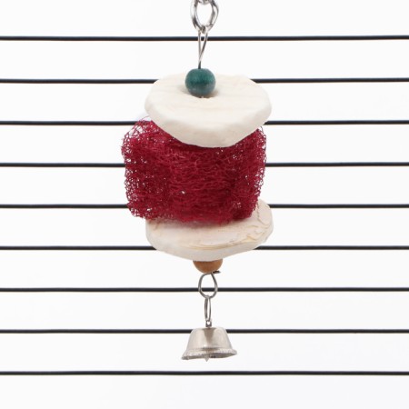 A toy with a carapace of karakatitsa, lufoi and bell, 15 x 5 cm, red-4