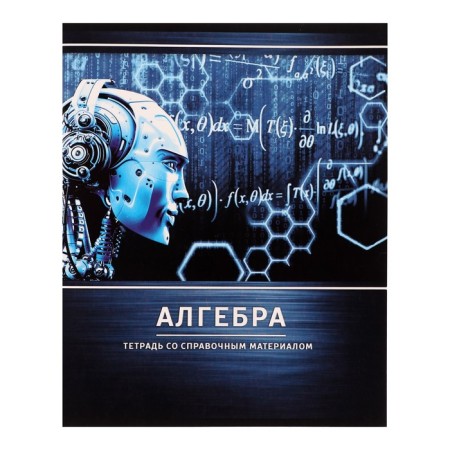 Substantial note Calligrata "Metal", 48 sheets in the algebra cage, with reference material, covered cardboard, block No. 2, whiteness 75% (gray sheets)