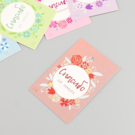 Cardboard "Thank you for the order" set 10 pcs (5 types) 4x6 cm-2
