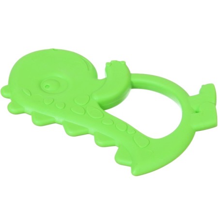 Silicone teething "Dino", green color, heap, button-2