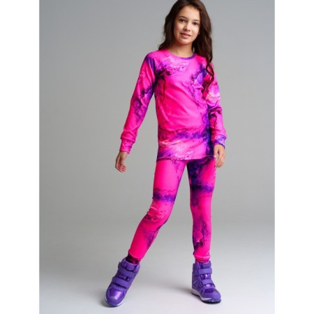 Thermal complex for girls: trousers, sweatshirt, height 164 cm