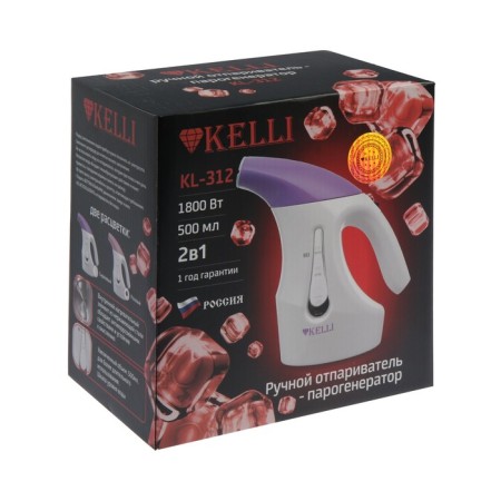 Kelli KL-312, manual, 2000 watts, 500 ml, nozzle kettle, white-pink-6