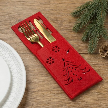 The envelope for cutlery of the new year, red, 25x8, 5 cm