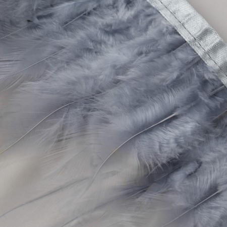 Braid with feathers of a rooster, 10-15 cm, 5 ± 0.5 m, color gray color-3