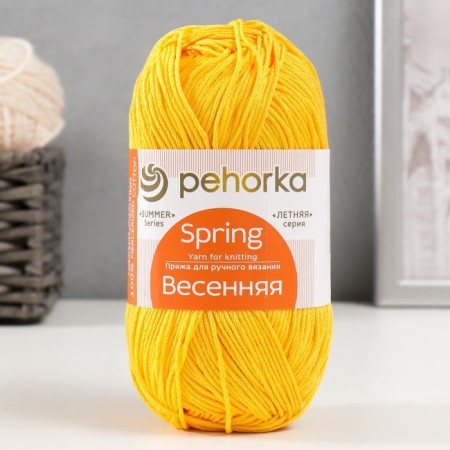Yarn "Spring" 100% Mercerized cotton 250m/100g (12-yellow)-4
