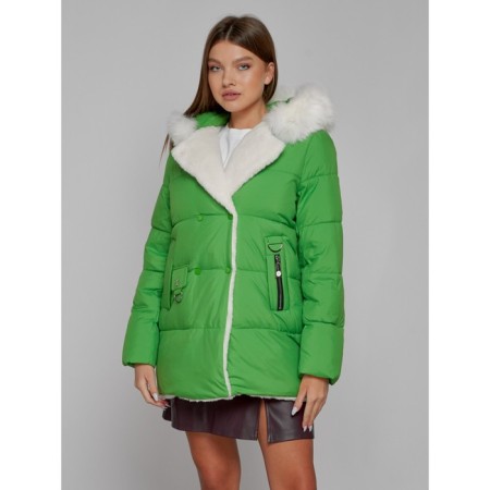 Winter jacket female, size 50, green color-7