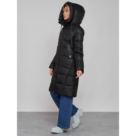 Coat insulated winter female, size 50, black color-6