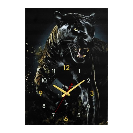 Carty clock wall interior "black panther in motion", silent, 50 x 70 cm-2