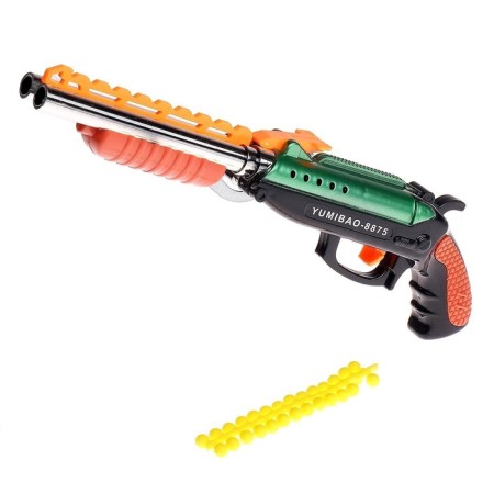 Pneumatic “double -barreled gun” gun shoots with silicone bullets, MIX color