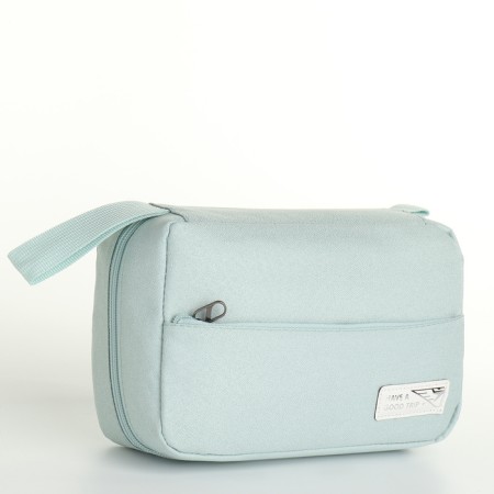 Cosmetic bag on lightning, blue color