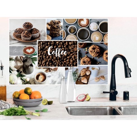 Vinyl sticker for the kitchen "Morning with coffee", interior, 60 x 90 cm-2