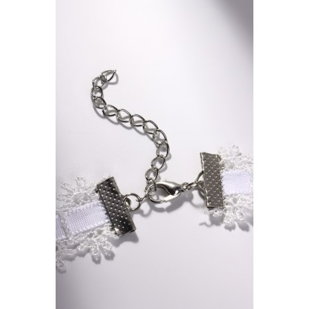 Choker "Alexandria" lace, beads, white color, l = 30 cm-2