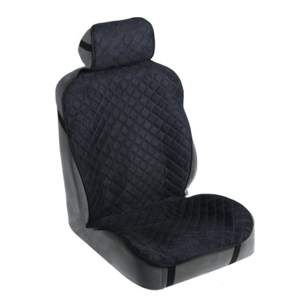 The cape on the seat "Alcantara" 140 x 52 cm, black with a blue line-1