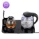 Tea kit KitFort KT-6609, glass, 1.7/1 l, 2200 W, adjustment T °, ​​display, black