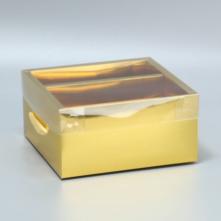Gift folding box, packaging, "gold", 20 x 20 x 10 cm-3