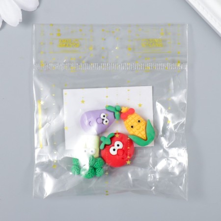 Decor for creativity plastic "Vegetables with eyes" set 4 pcs 1.8 cm-4