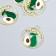 Decor for creativity metal, enamel "Avocado and half avocado in the circle" Gold 2.1x2.5 cm