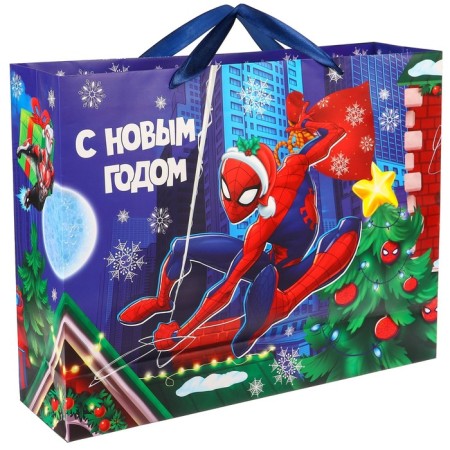 New Year. Gift package, 31x40x11 cm, packaging, spider-man-2