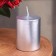 Candle - paraffin, varnished, silver metallic cylinder, 5.6 × 8 cm