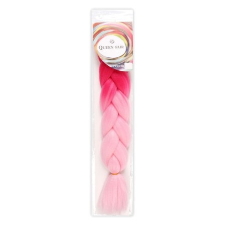 Zumba Kanecalon is two-tone, corrugated, 60 cm, 100 g, raspberry/light pink color-4