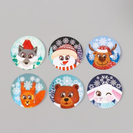 New Year Stick Paper "Snowman and Beast" d = 2.5 cm 252 pcs in the roll-5