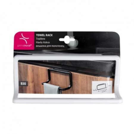 Hanger for towels, plastic, 22.5x6x9 cm, white color-3