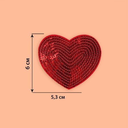 Thermal appliance "Heart", with sequins, 6 × 5.3 cm, red color-1