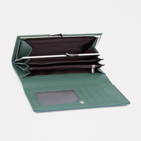 Women's wallet on the button, turquoise color-2