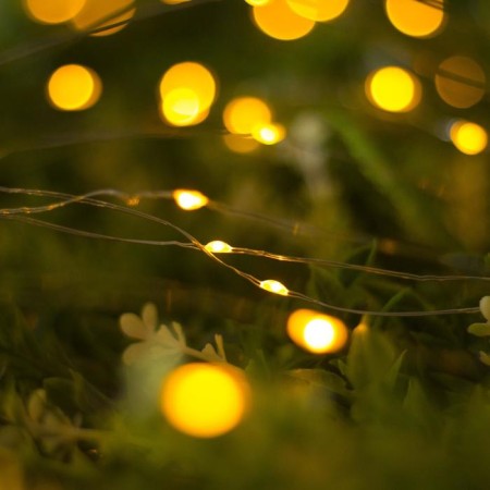 Garland “thread” 20 m dew, IP44, silver thread, 200 led, yellow glow, 2 modes, solar battery-3