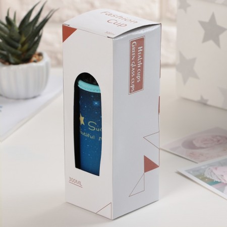 A glass bottle in the case "Star Sky", 300 ml, h = 17 cm, color mix-7