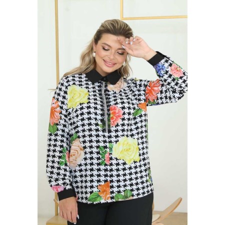 Female shirt, size 54, white, black color-11